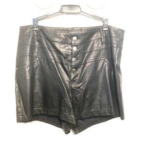 Vintage Vegan Leather High Waisted Shorts